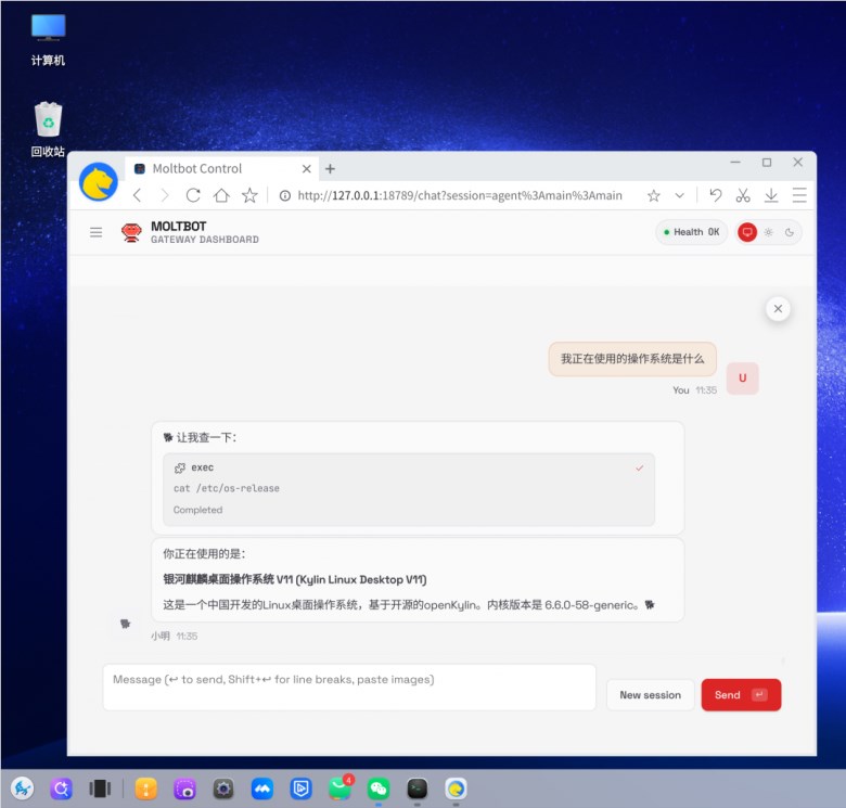 全天候AI智能体Moltbot在国产操作系统上部署